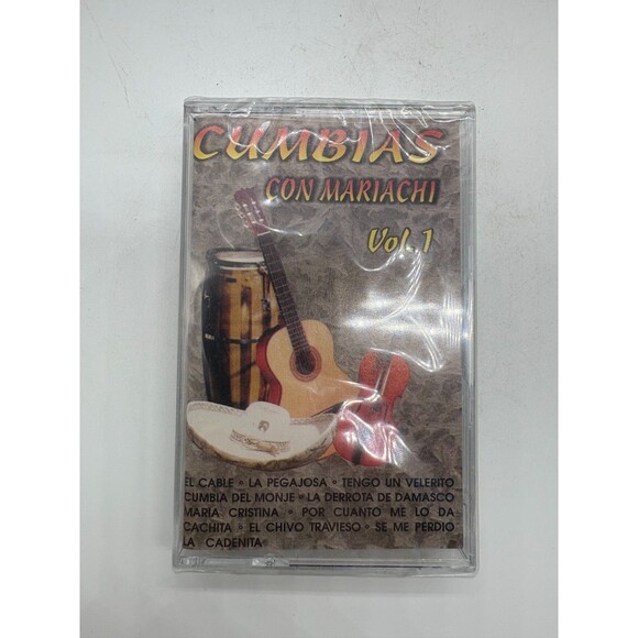 CUMBIAS CON MARIACHI Vol. 1 Cassette Tape Latin Mexican Cumbia Mariachi Music - Picture 1 of 7
